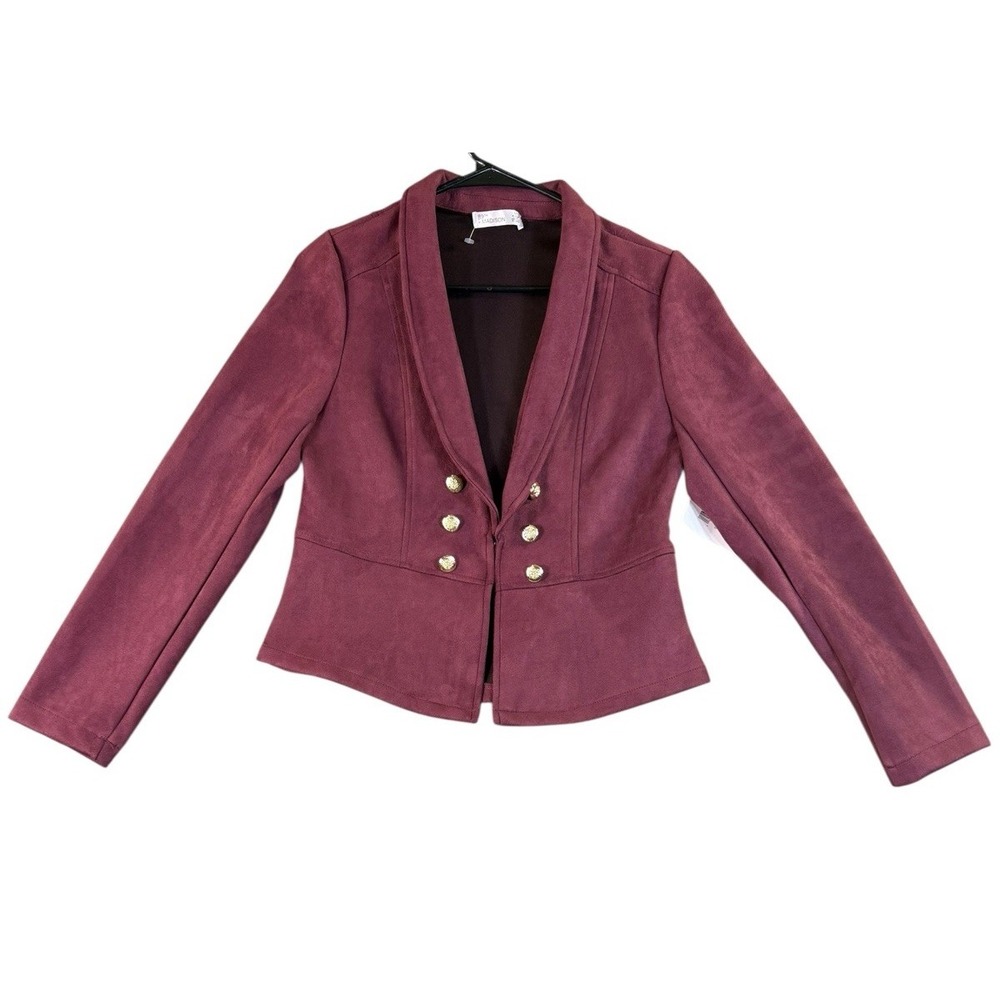 89th and Madison Plum Blazer Double Breasted Womens Size S/P NWT